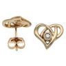9ct Yellow Gold Clogau 0.05ct Diamond Heart Earrings