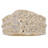 9ct Yellow Gold 0.01ct Diamond Three Row Keeper Buckle Ring