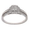 9ct White Gold 0.25ct Mixed Cut Diamond Cluster Ring
