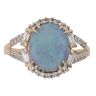 9ct Yellow Gold Blue Opal and Cubic Zirconia Cluster Ring