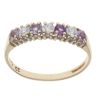 9ct Yellow Gold Cubic Zirconia Amethyst Eternity Ring