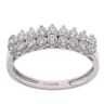 14ct White Gold Cubic Zirconia Two Row Ring