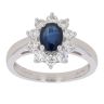 18ct White Gold 0.67ct Brilliant Cut Diamond and Sapphire Cluster Ring