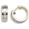 18ct Yellow and White Gold 0.06ct Diamond Huggie Earrings