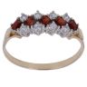 9ct Yellow Gold Garnet and Cubic Zirconia Fancy Ring