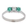 18ct White Gold 0.25ct Brilliant Cut Diamond and Emerald Three Stone Ring