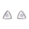 Silver Cubic Zirconia Triangle Stud Earrings by Icesia