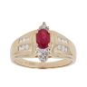14ct Yellow Gold 0.15ct Brilliant and Baguette Cut Diamond and Ruby Fancy Ring