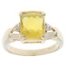 9ct Yellow Gold 0.02ct Diamond And Citrine Ring