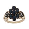 9ct Yellow Gold Sapphire Cluster Ring