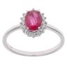 9ct White Gold 0.11ct Diamond and Ruby Cluster Ring