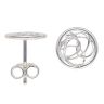Silver Circle Swirl Stud Earrings By Icesia