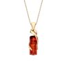 18ct Yellow ﻿Gold on Sterling Silver Baltic Amber Tubular Drop Pendant Necklace