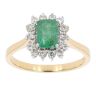 18ct Yellow Gold Diamond and Emerald Cluster Ring by Anya Belle