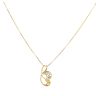 22ct Yellow Gold Swirl Pendant and Chain 18"