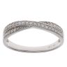 9ct White Gold 0.20ct Brilliant Cut Diamond Crossover Ring