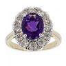 9ct Yellow Gold 1ct Diamond And Amethyst Cluster Ring