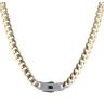 14ct Yellow Gold Monaco Classic Plain Pave Lock Curb Chain 18"