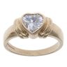 9ct Yellow Gold Cubic Zirconia Heart Solitaire Ring
