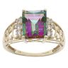 9ct Yellow Gold Mystic Topaz and Cubic Zirconia Ring