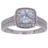 9ct White Gold Cubic Zirconia Cluster Ring