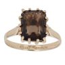 9ct Yellow Gold Smoky Quartz Single Stone Ring