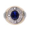 14ct Yellow And White Gold Gents Stone Set Signet Ring