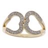9ct Yellow Gold 0.30ct Brilliant Cut Diamond Hearts Fancy Ring