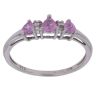 9ct White Gold 0.05ct Diamond and Pink Sapphire Three Stone Ring