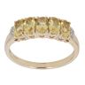 9ct Yellow Gold 0.02ct Diamond and Citrine Five Stone Ring