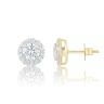 9ct Yellow Gold 1.50ct Lab Grown Diamond Stud Halo Earrings G VS