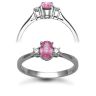 18ct White Gold D 0.08ct Pink Sapphire 0.56ct 3 Stone Ring