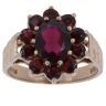 9ct Yellow Gold Garnet Flower Cluster Ring