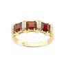 9ct Yellow Gold Garnet & Diamond Eternity Ring