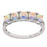 9ct White Gold Cubic Zirconia and Coated Topaz Five Stone Ring