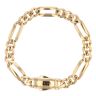 14ct Yellow Gold Monaco Classic Plain Lock Figaro Bracelet 7.5"
