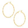 9ct Yellow Gold 3cm Diameter Twist Hoop Earrings