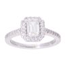 Platinum 1.00ct Emerald and Brilliant Cut Cluster Diamond Ring