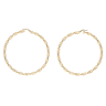 9ct Yellow Gold Large Greek Key Twist Hoop Earrings
