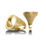 9ct Yellow Gold Scroll Half Sovereign Ring Mount