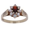 9ct Yellow Gold Cubic Zirconia and Garnet Cluster Ring