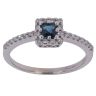 18ct White Gold 0.11ct Single Cut Diamond and Sapphire Cluster Ring