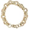 9ct Yellow Gold Patterned and Plain Belcher Bracelet 8"