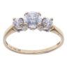 14ct Yellow Gold Cubic Zirconia Three Stone Ring