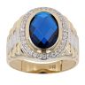 14ct Yellow Gold Cubic Zirconia Blue Gemstone Ring