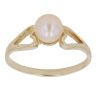 9ct Yellow Gold Pearl Heart Single Stone Ring