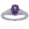 9ct White Gold Amethyst Single Stone Ring