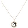 9ct Yellow Gold Patterned 21 Pendant and Chain 18"