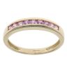 9ct Yellow Gold Pink Sapphire Half Eternity Ring