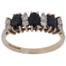 9ct Yellow Gold 0.25ct Brilliant Cut Diamond and Sapphire Fancy Ring